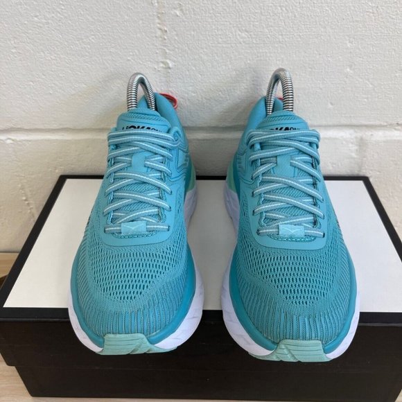 Hoka One One Shoes - Hoka One One Bondi 7 Women Sz 6.5US Sneaker EUC Aquarelle /Eggshell Blue Lace Up